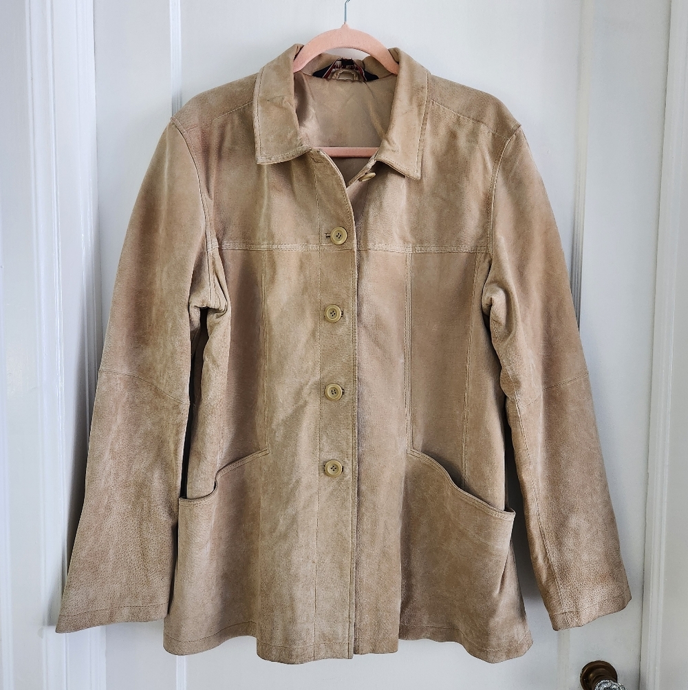 Vintage Suede Tan Leather Jacket